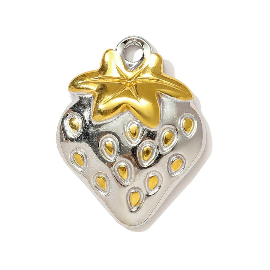 Sun Palm Tree Pendant | Two-tone Playful Strawberry Charm