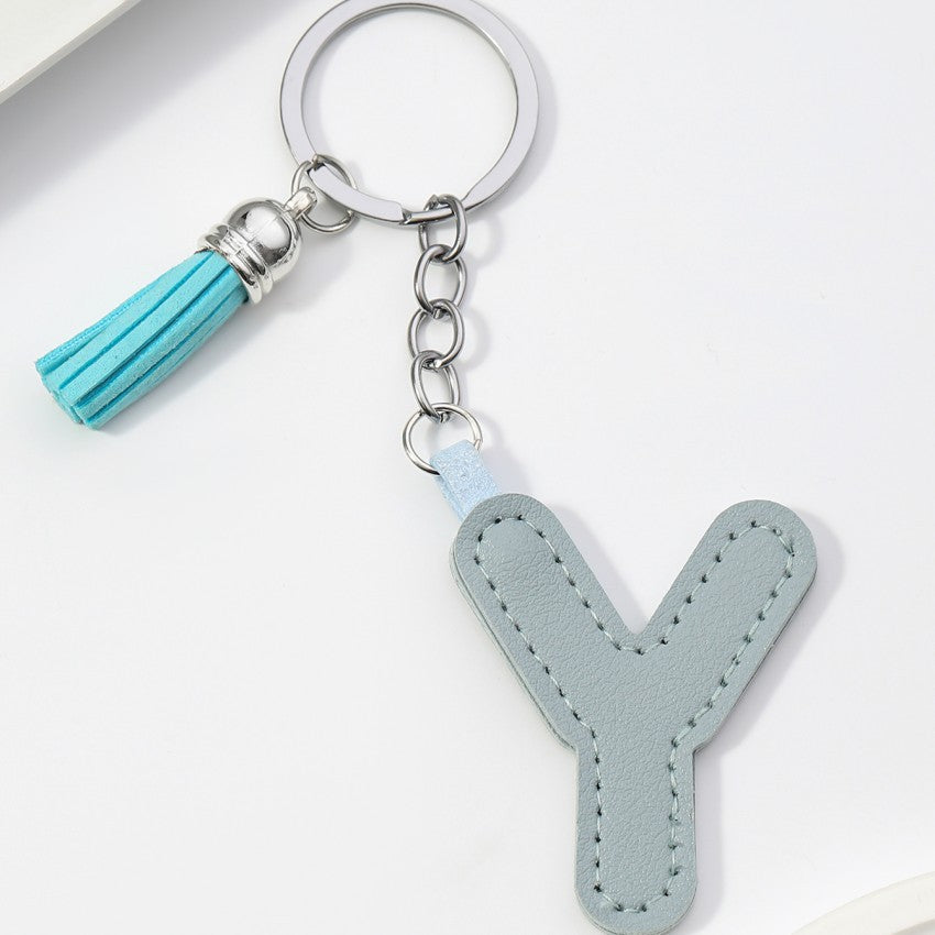 Letter Keychain | PU Leather Tael | Alphabet Charm