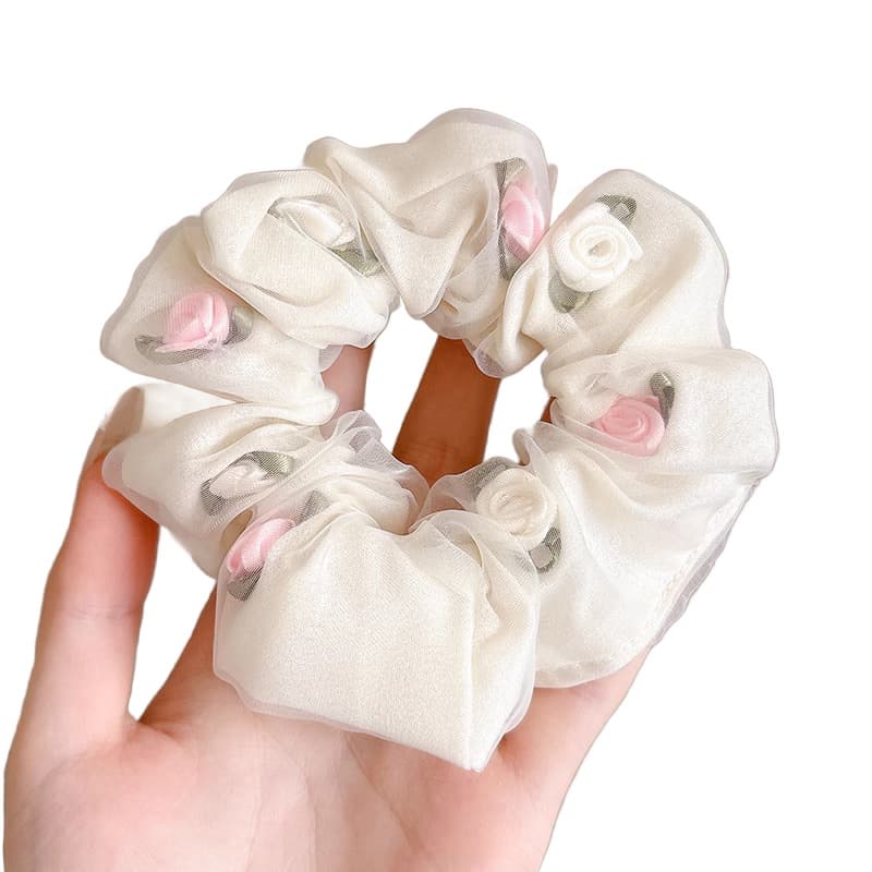Romantic White Small Flower Hair Tie JLL128