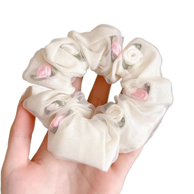Romantic White Small Flower Hair Tie JLL128