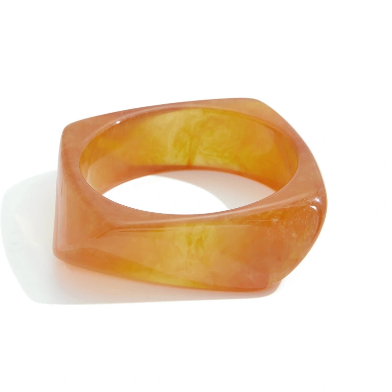 Artisan Resin Bangle  | Unique Irregular Wide Cuff Jewelry