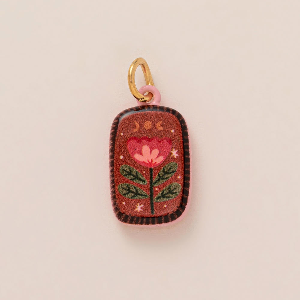 Colorful Pumpkin Bird Enamel Pendant 18K Gold Plated Women