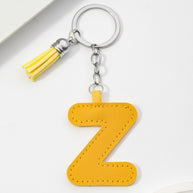 Letter Keychain | PU Leather Tael | Alphabet Charm