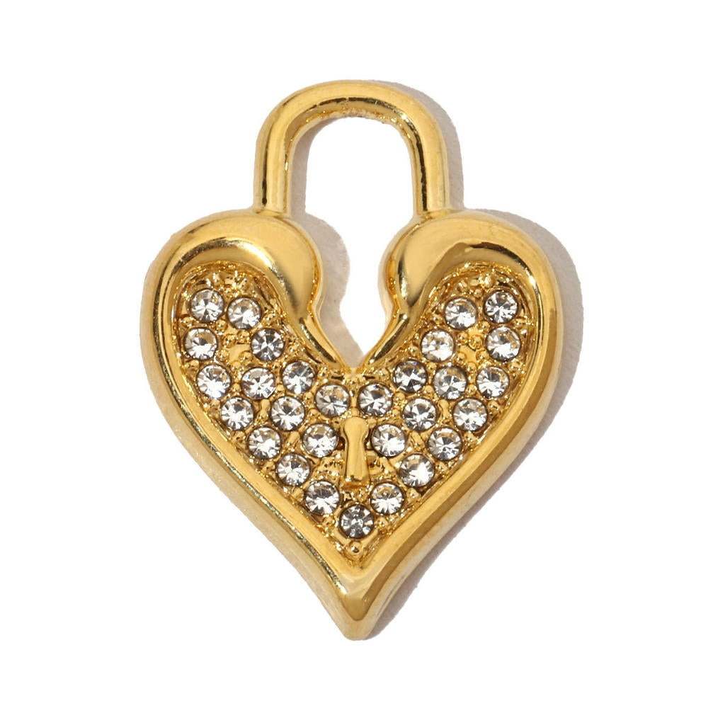 Heart Pendant | Rhinestones French Vintage Steel Charm
