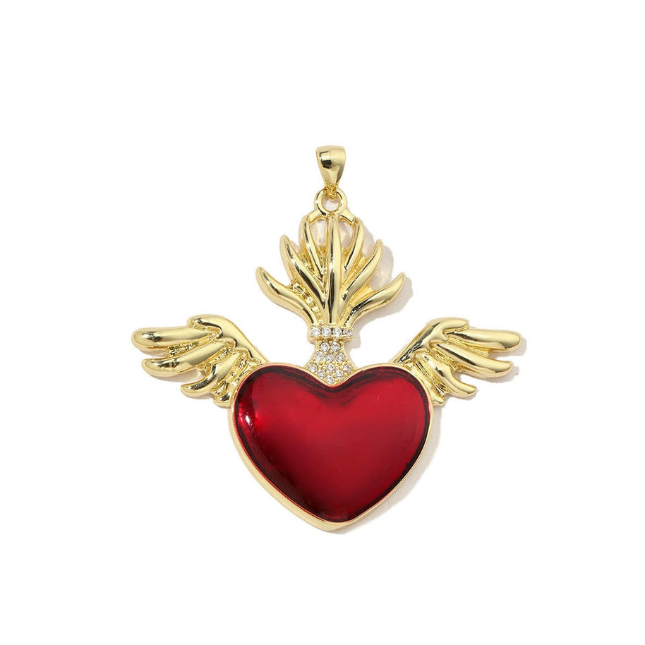 3D Heart Pendant | Enamel Zircon Love Charm Holiday Gifts