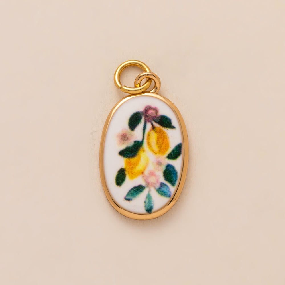 Colorful Pumpkin Bird Enamel Pendant 18K Gold Plated Women