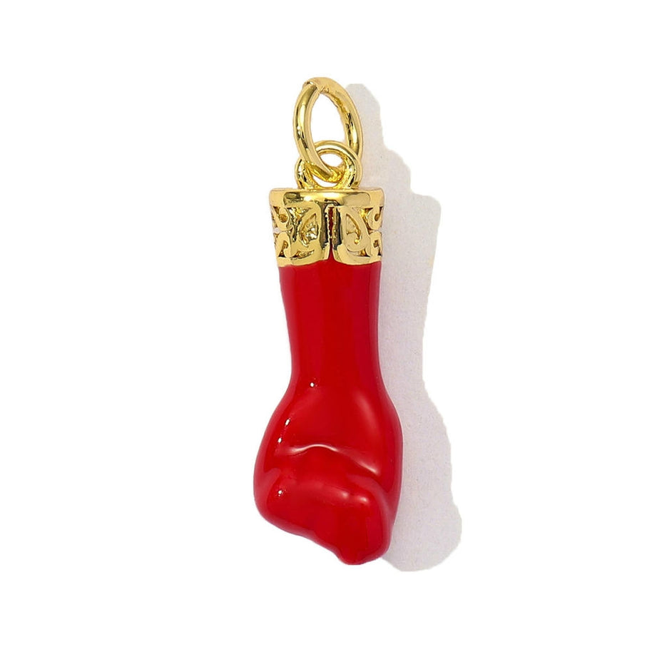 Colorful Wine Boot Pendant | Enamel Horseshoe Cowboy Charm