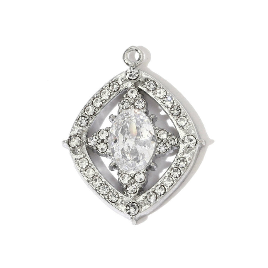 Squirrel Love Pendant | Zircon Four Leaf Clover Charm