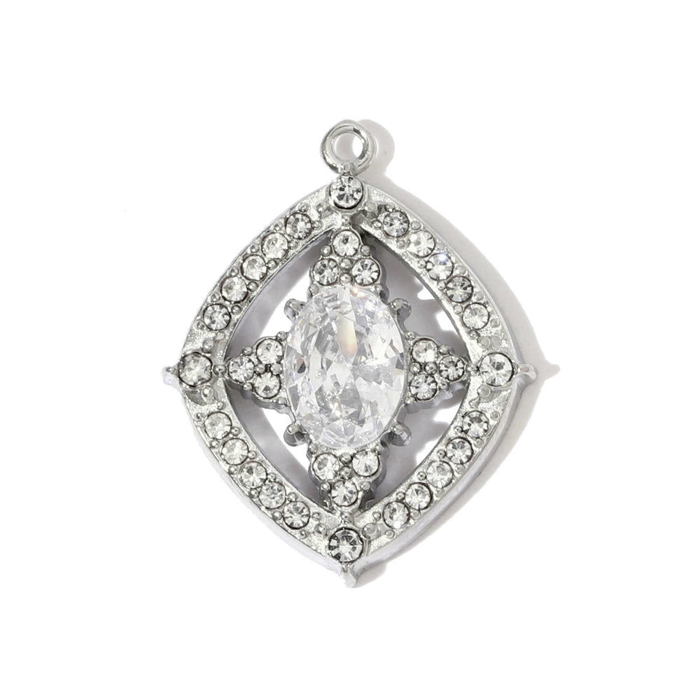 Squirrel Love Pendant | Zircon Four Leaf Clover Charm