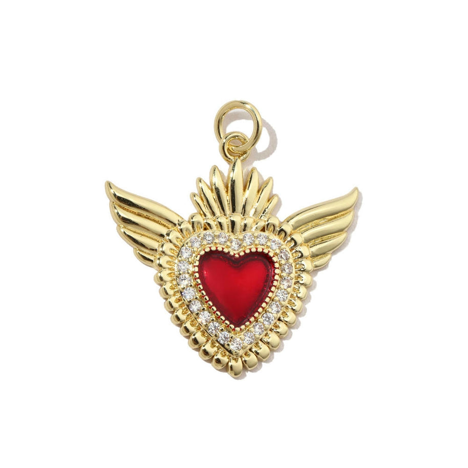 3D Heart Pendant | Enamel Zircon Love Charm Holiday Gifts