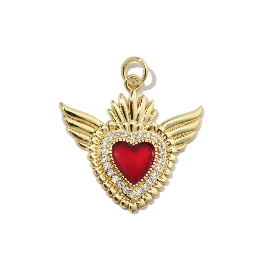 3D Heart Pendant | Enamel Zircon Love Charm Holiday Gifts