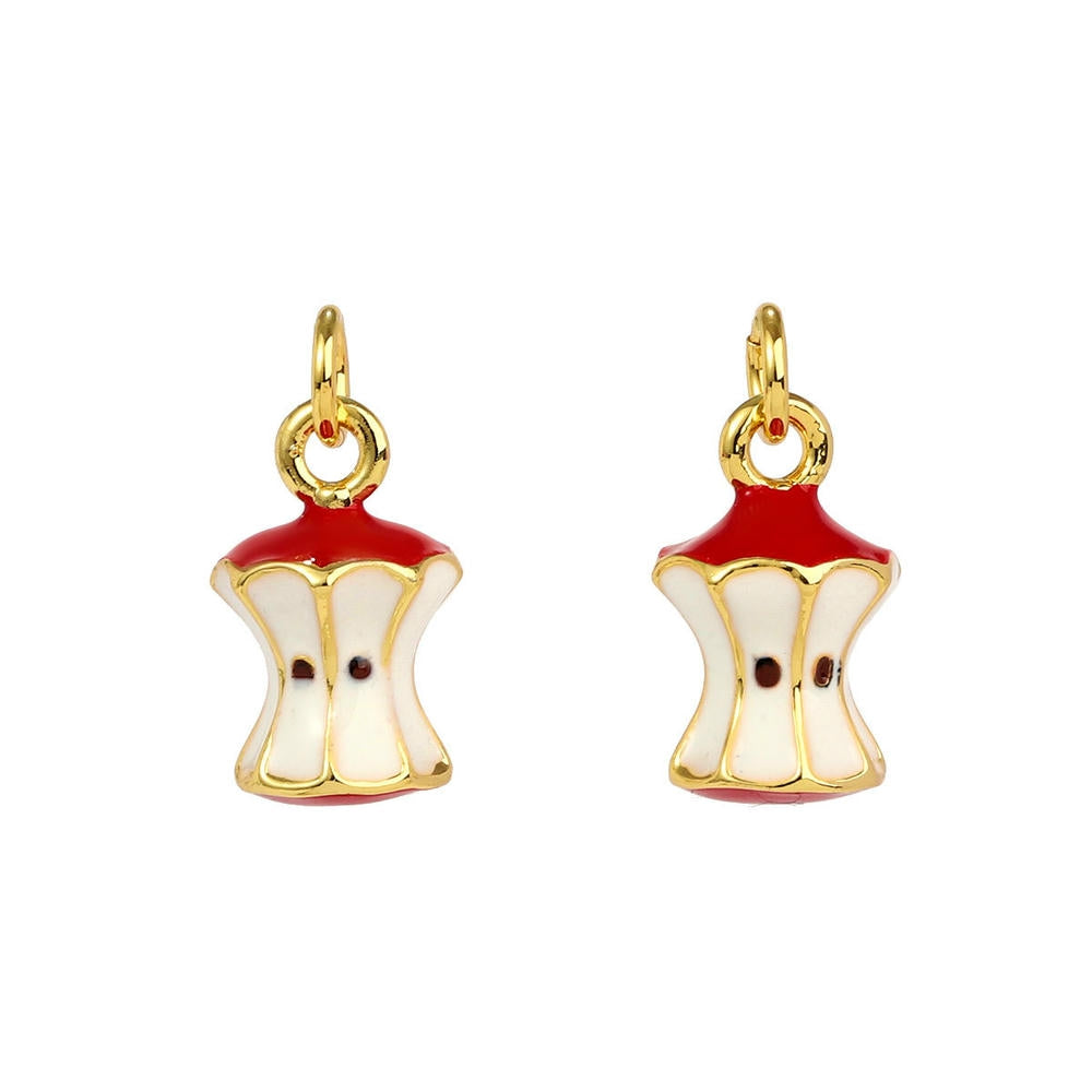 3D Apple Coffee Pendant | Enamel Fruit Kebab Charm