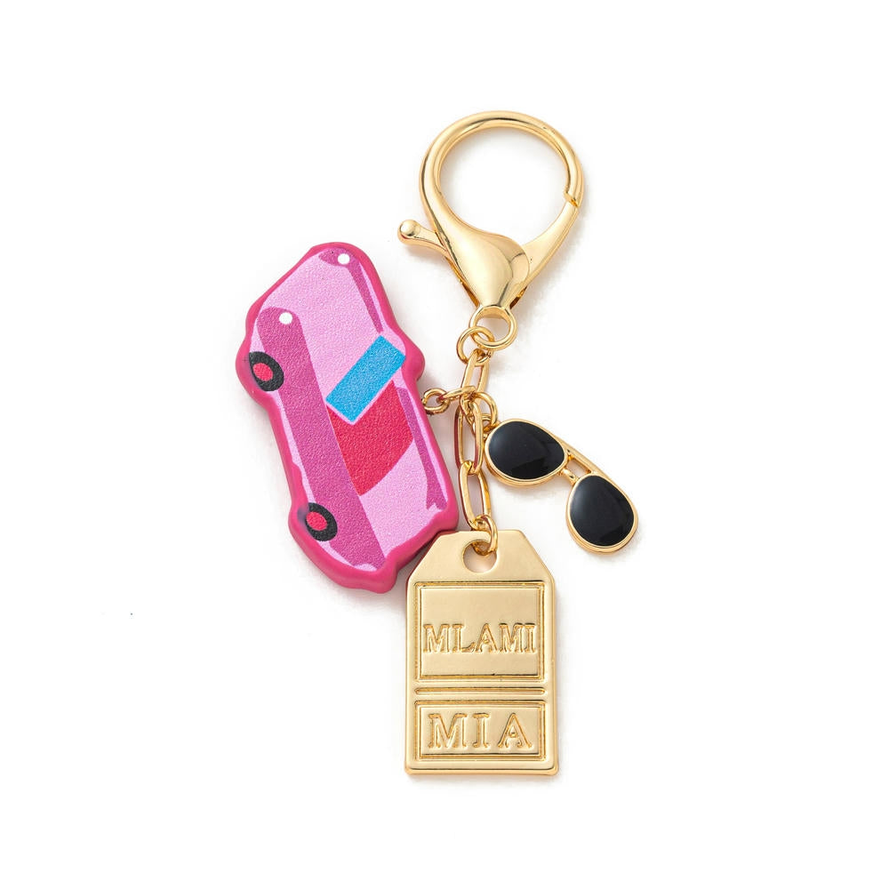 18K Gold Plated Travel-Inspired Keychain City-Themed Charm