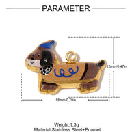 Dog Cat Pendant | Cute Animal Stainless Steel Jewelry Charm