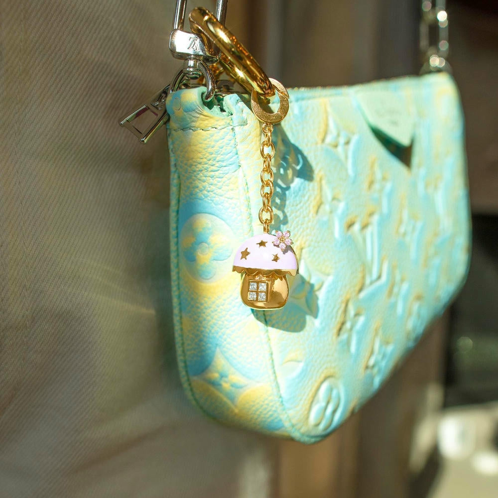 Stainless Steel Cherry Blossom flower Bag Charm Accessories