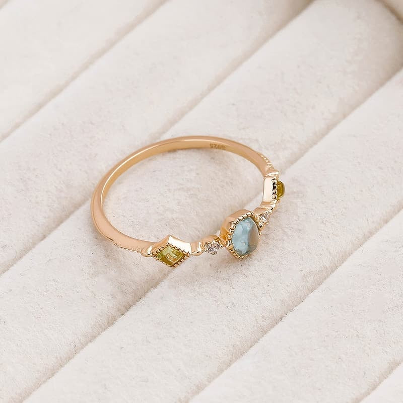 Dainty Sterling Silver Aquamarine Ring GS1239