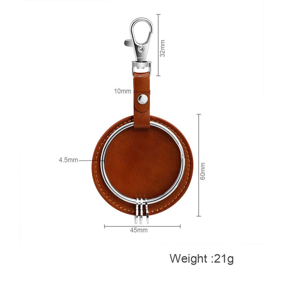 Leather Keychain | Round Bag Charm | Unisex DIY