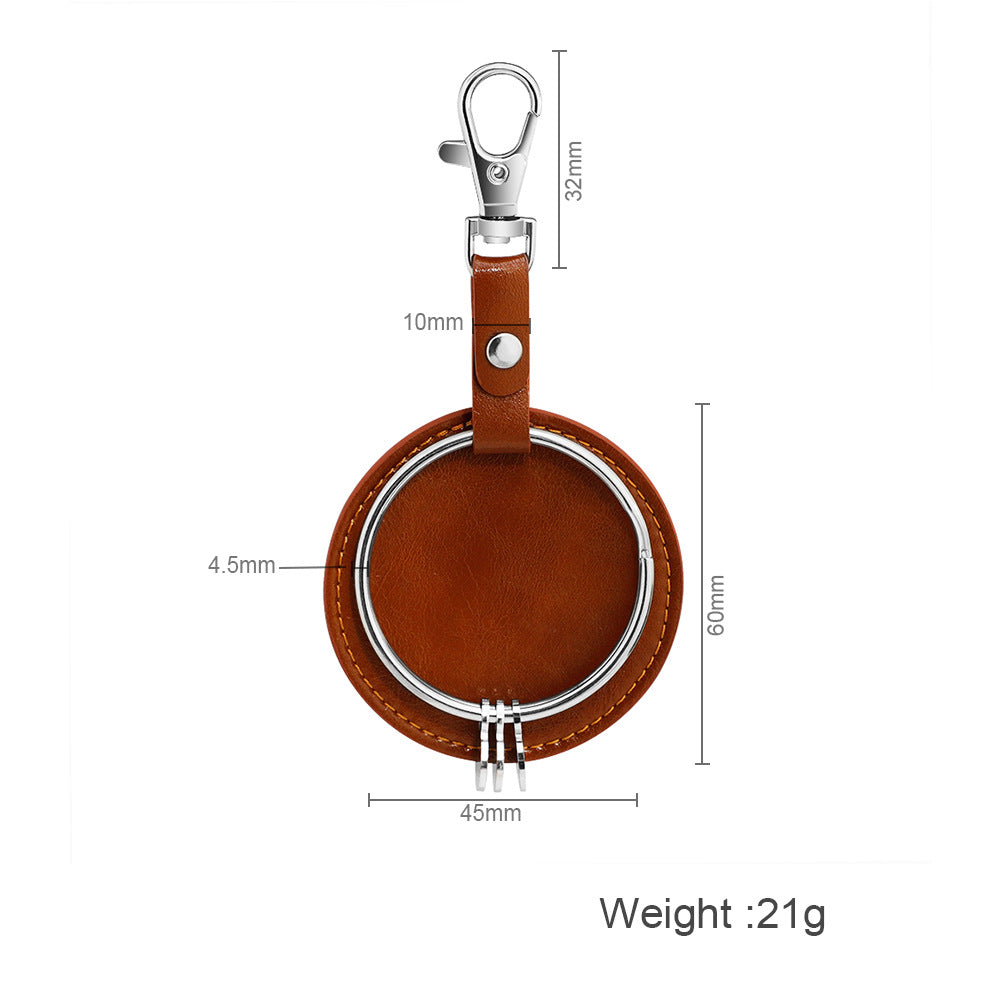 Leather Keychain | Round Bag Charm | Unisex DIY