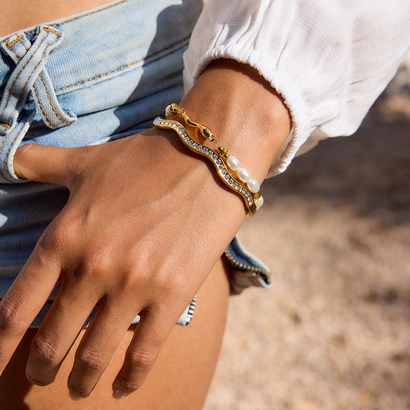 Gold Plated Stainless Steel Tennis Bracelet