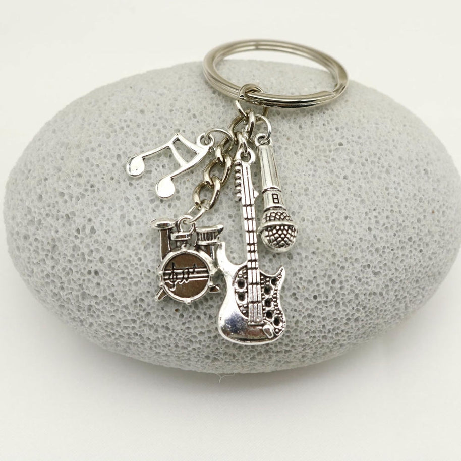Guitar Keychain | Music Instrument Charm | Rock Gift