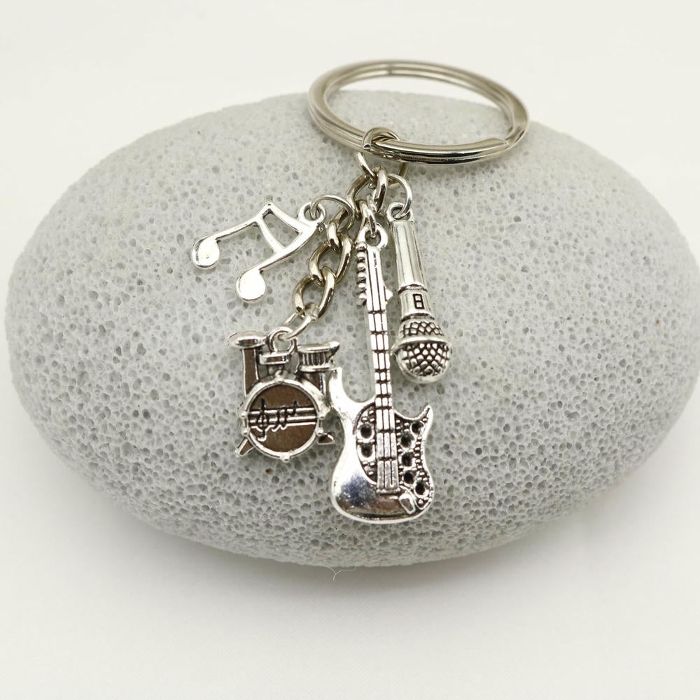 Guitar Keychain | Music Instrument Charm | Rock Gift