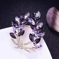 Purple Flower Brooch | Crystal Rhinestone Pin | Luxury