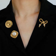 Elegant Bow Brooch | Stainless Steel Lapel Pin for Women