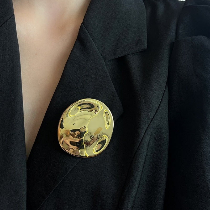 Asymmetric Oval Brooch | Geometric French Vintage Lapel Pin