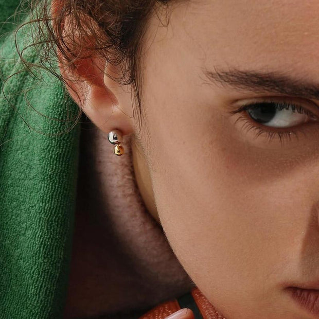 Two Tone Ball Stud Earring
