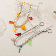 Double-Layered Beaded Fruit Pendant DIY Bag Charm JX251701Q01