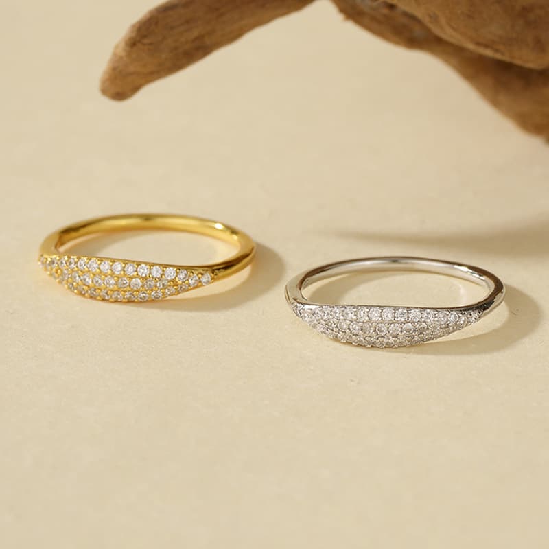 Pave Slim Signet Ring JAN1238