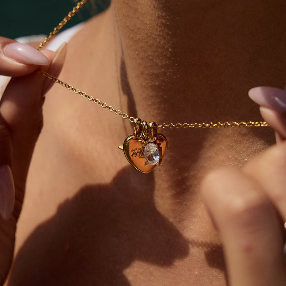 Puffs Heart Charm Necklace