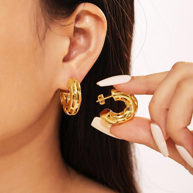 Hollow C Shape Earring