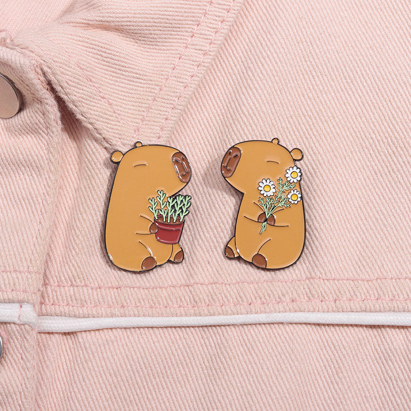 Cute Capybara Animal Brooch JJQQHXZ2354