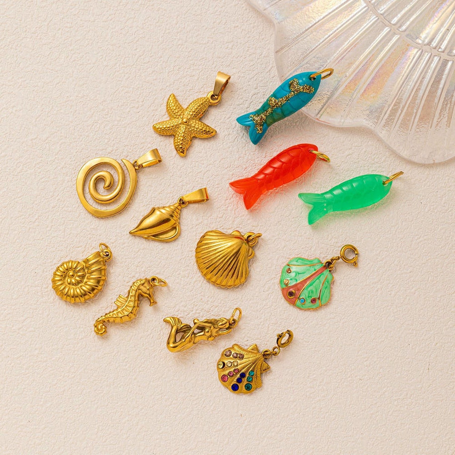 Marine Collection Pendant Steel 18K Gold Plated Wholesale