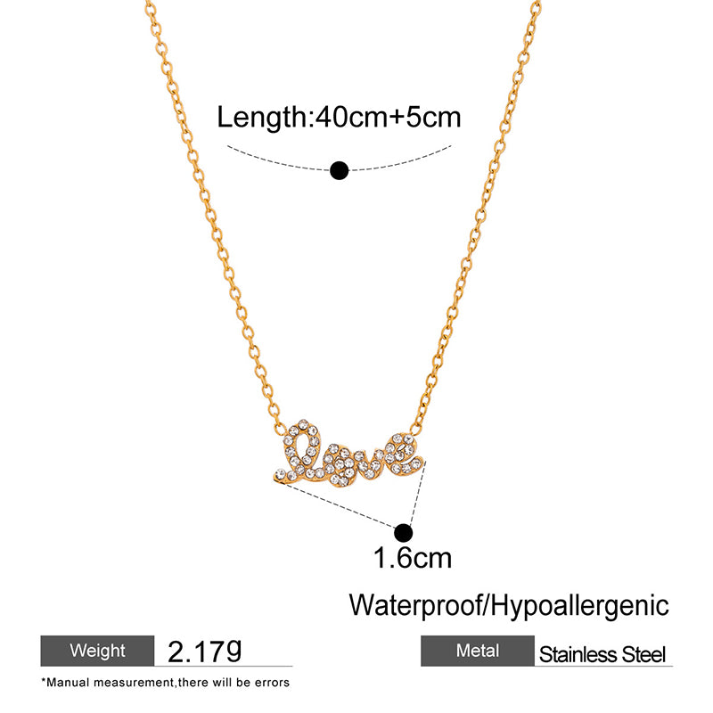Zircon Love Chain Necklace