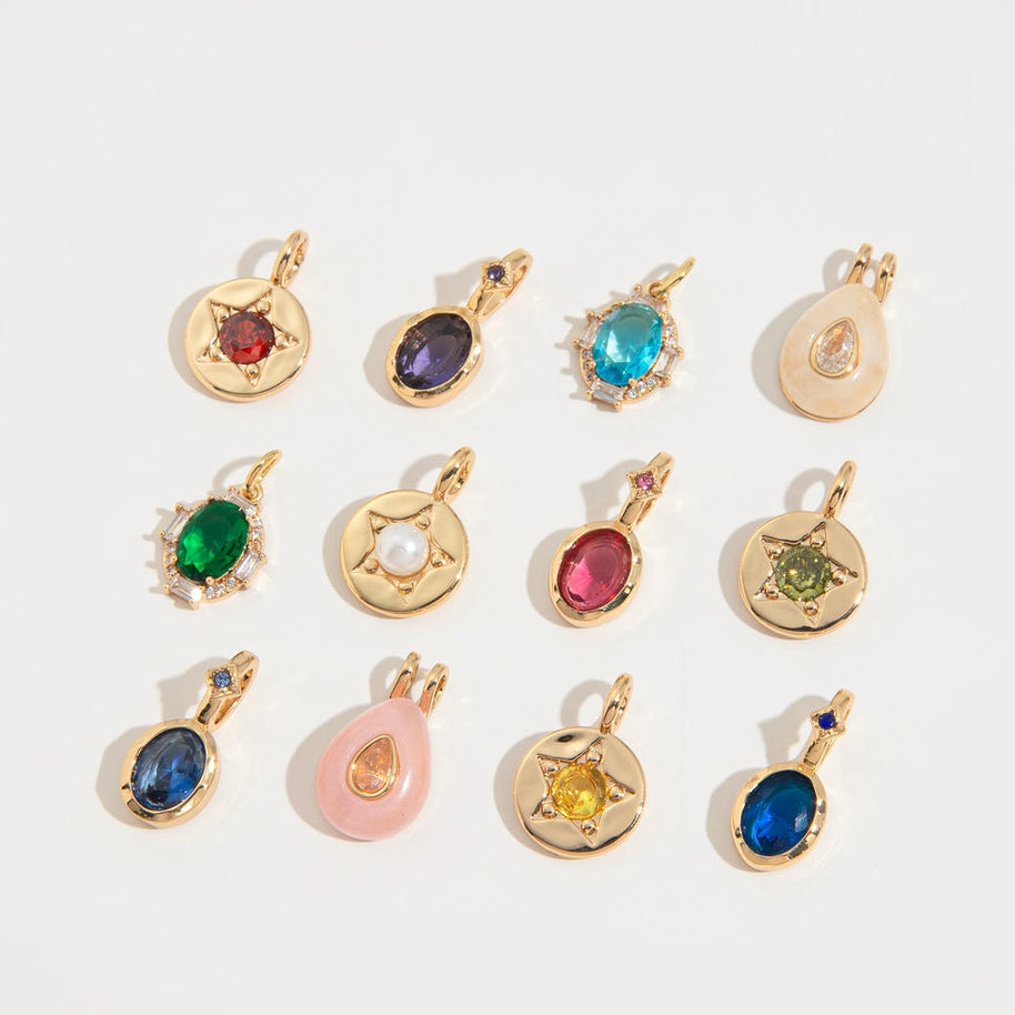 DIY Adjustable Chain 12 Birthstones Pendant JX010404GK