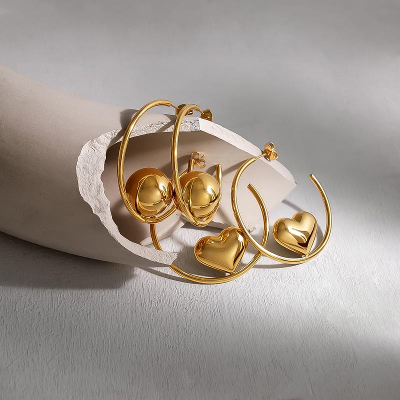 Ball Hoop Earring JSE010133