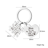 Heart Puzzle Keychain | Engrave Steel | Mother's Day
