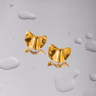 Textured Bean Stud Earring