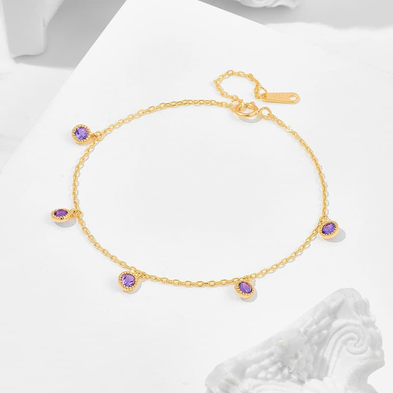 Amethyst Gemstone Charm Bracelet GS2168