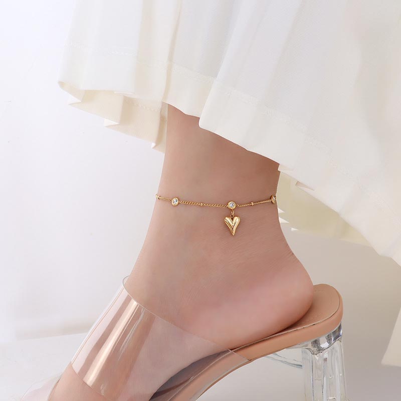 CZ Bracelet With Heart Charm