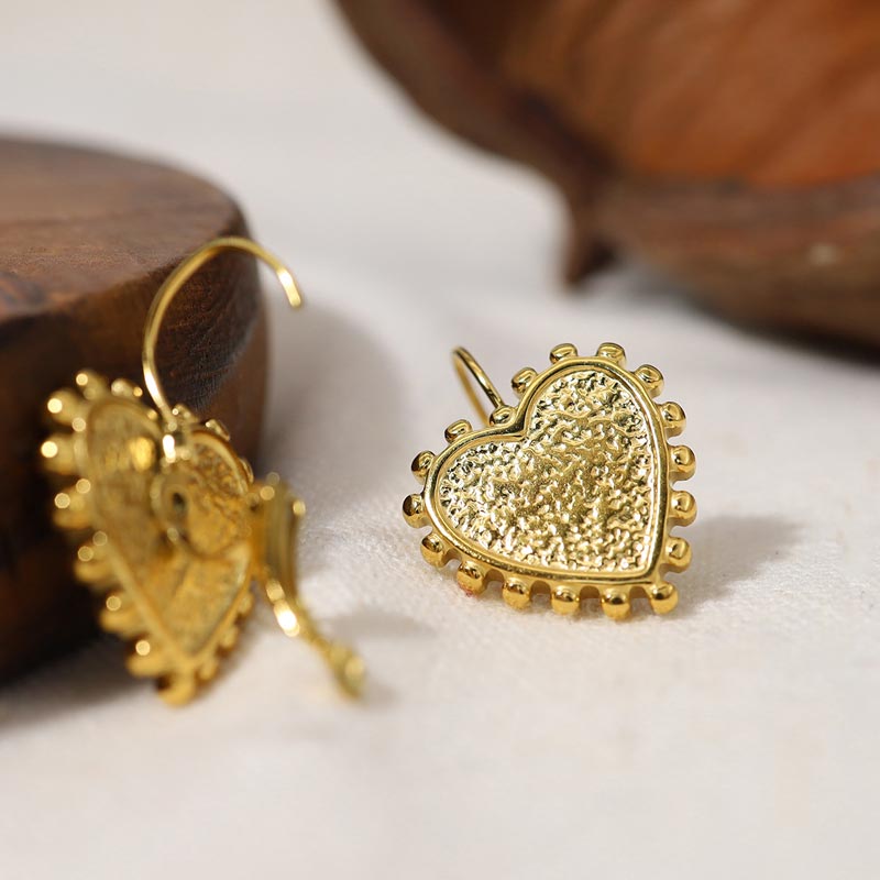 Textured Heart Earring JSE23072711