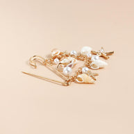 Seashell Pearl Brooch | Functional Summer Resort  Lapel Pin