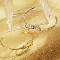 Bow Open Bangle Stainless Steel JLB1174