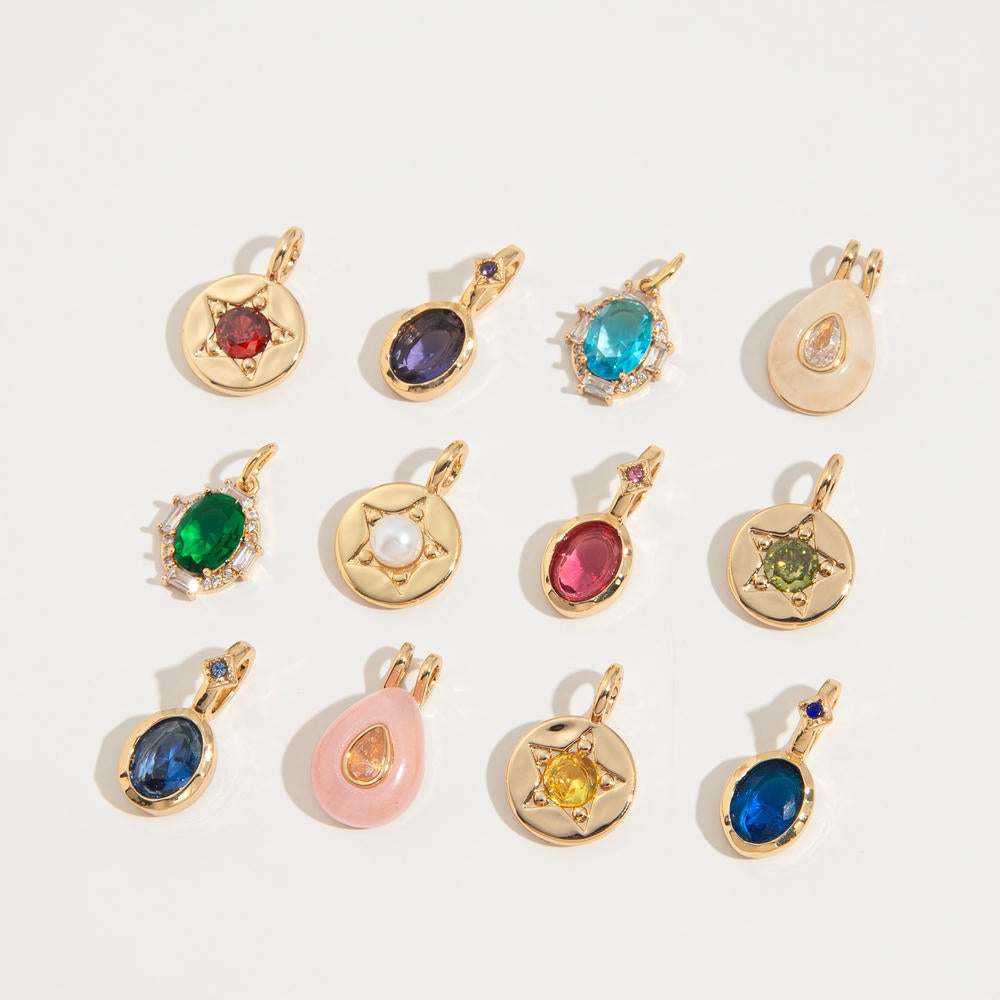 DIY Adjustable Chain 12 Birthstones Pendant JX010404GK