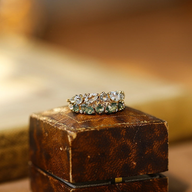 Row Moss Agate Ring GS2721