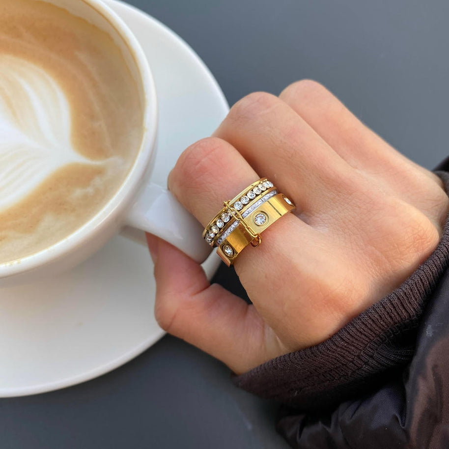 Stackable Rings Set | Multi-Ring Stainless | Korean Style