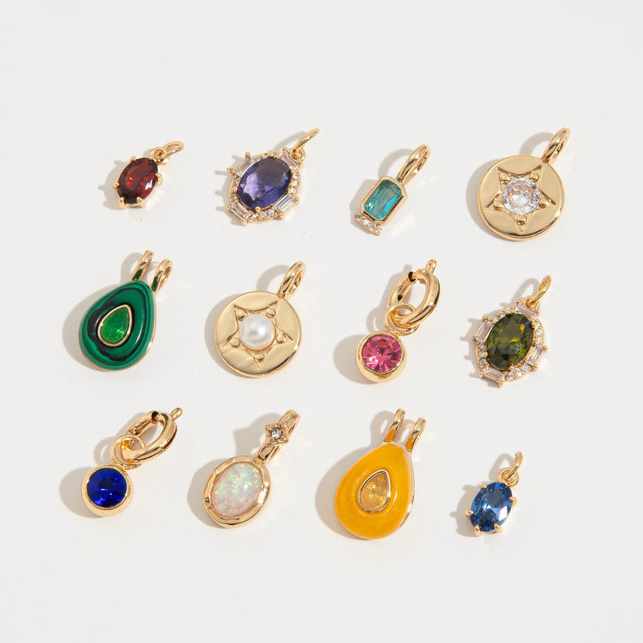 12 Birthstones Charm Adjustable Chain Stainless Steel
