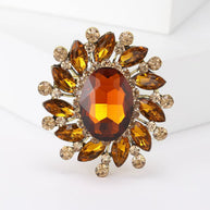 Vintage Brooch | Rhinestone Gemstone Pin | Fashion Suit